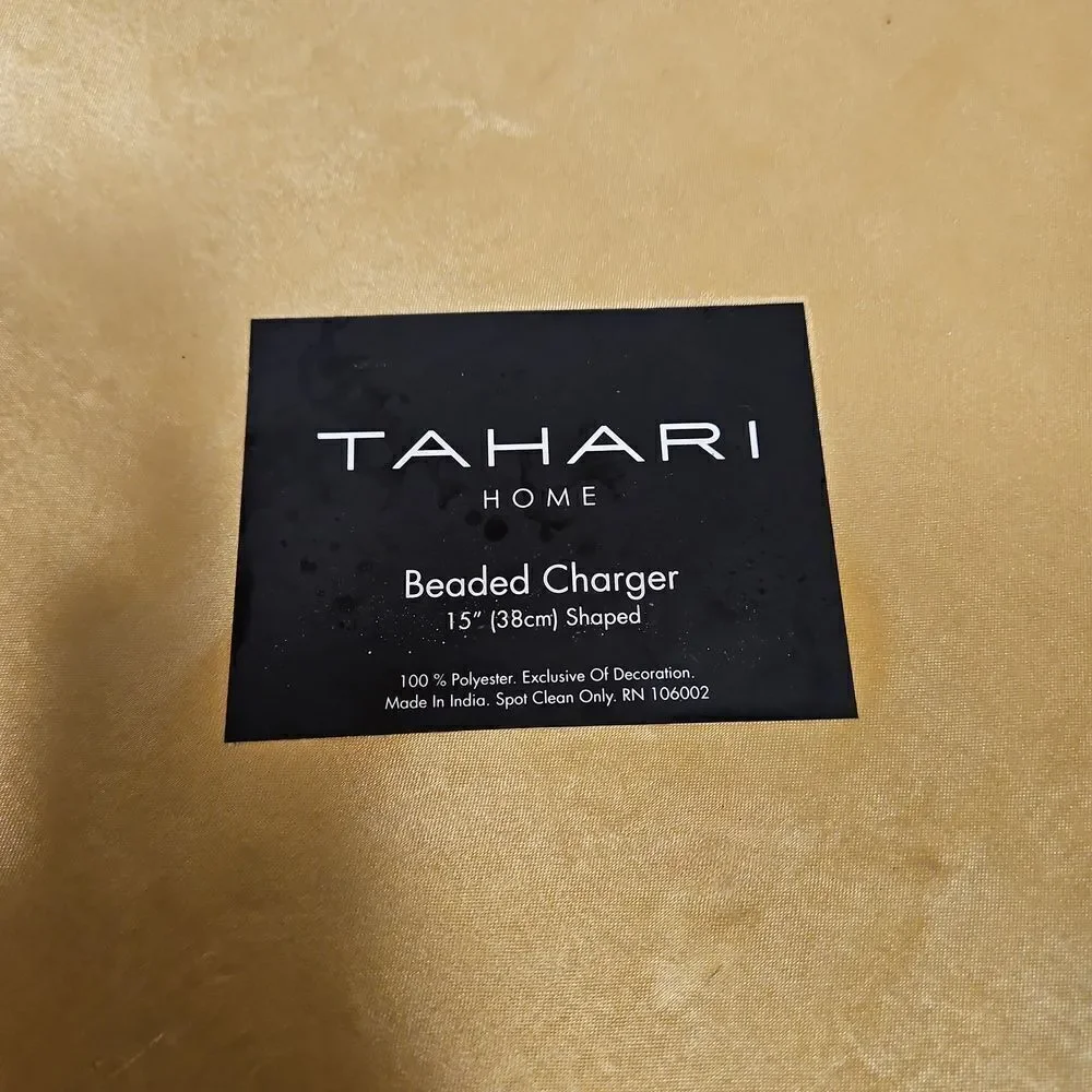 Tahari Gold Beaded Charger 15